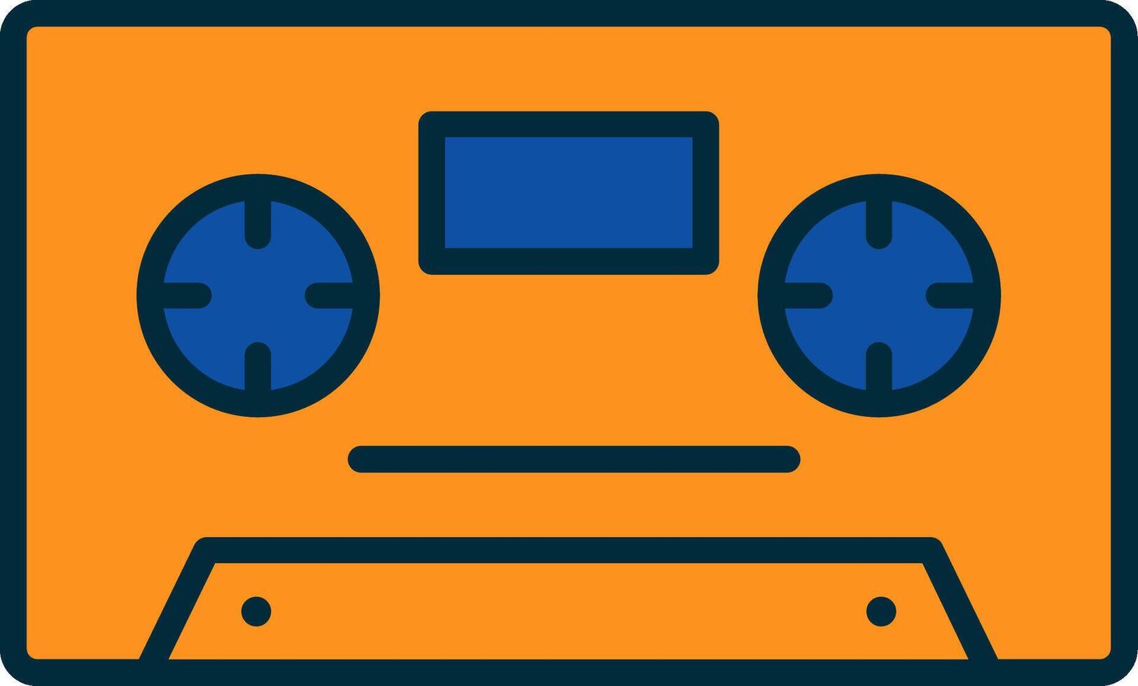 Cassette Line Filled Two Colors Icon vector