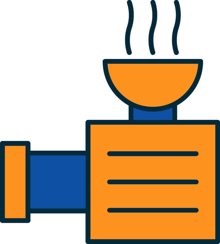 Meat Grinder Line Filled Two Colors Icon vector