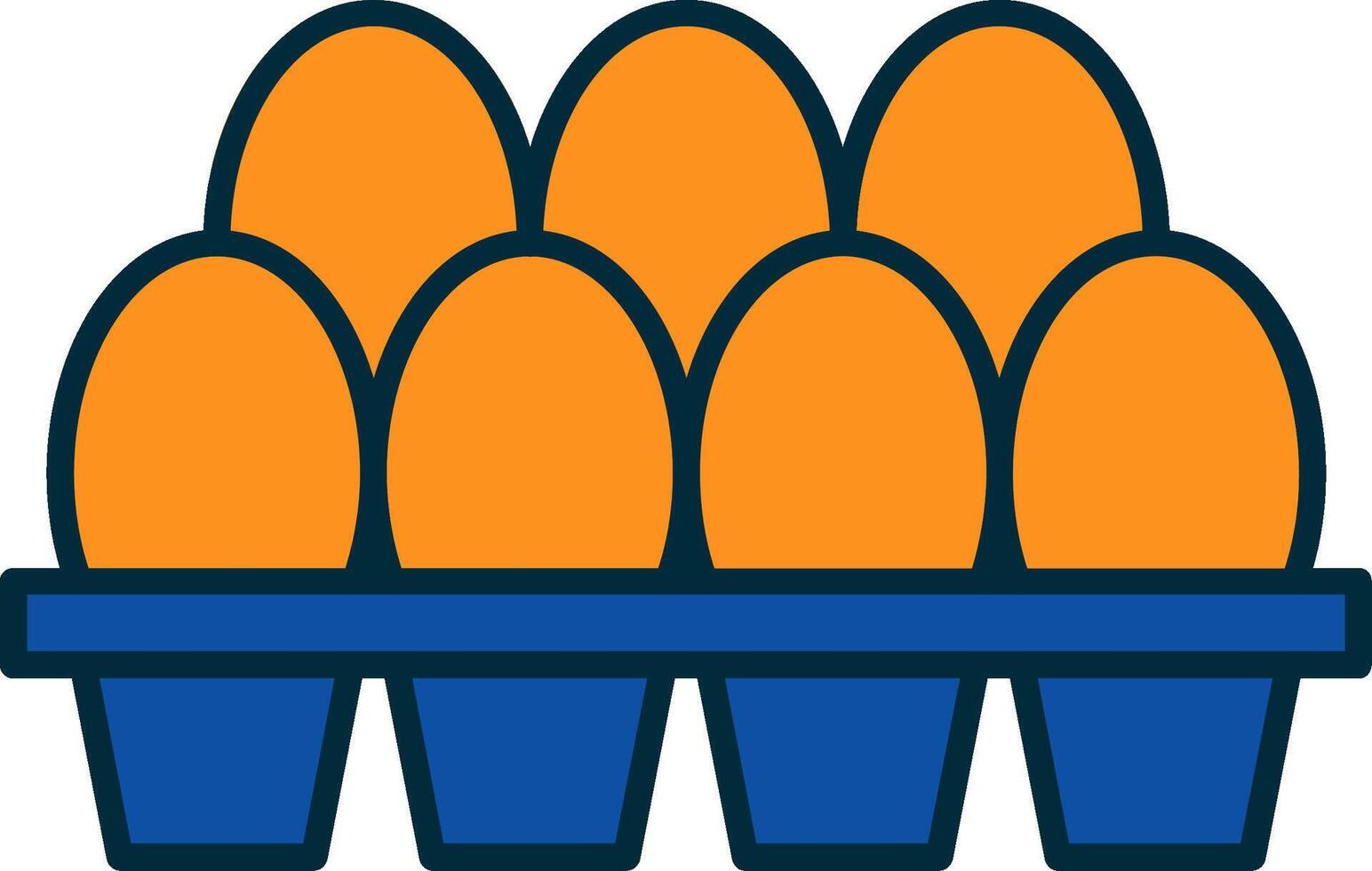 Egg Tray Line Filled Two Colors Icon vector