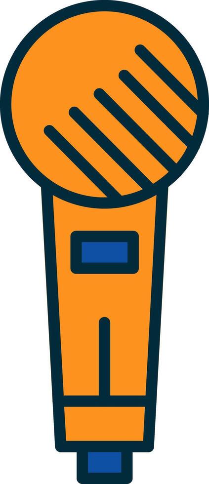 Mic Line Filled Two Colors Icon vector