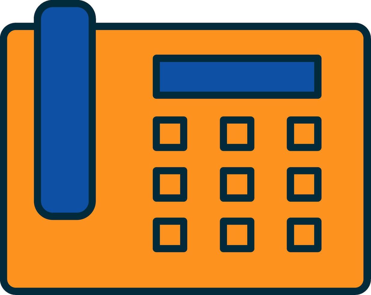 Landline Line Filled Two Colors Icon vector