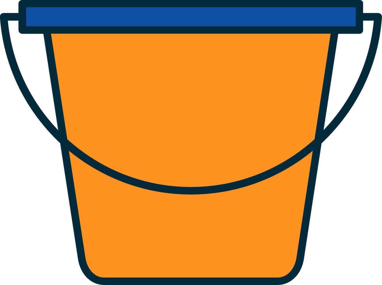 Bucket Line Filled Two Colors Icon vector