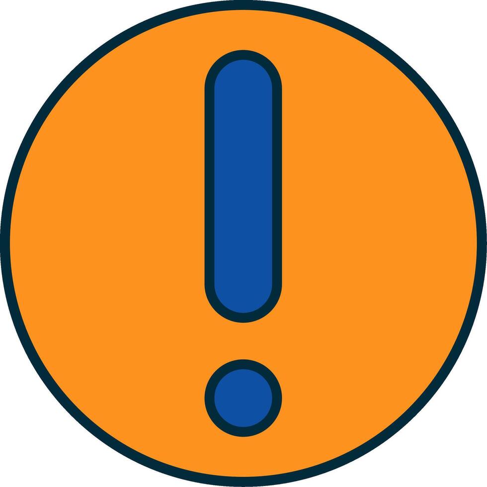 Exclamation Mark Line Filled Two Colors Icon vector