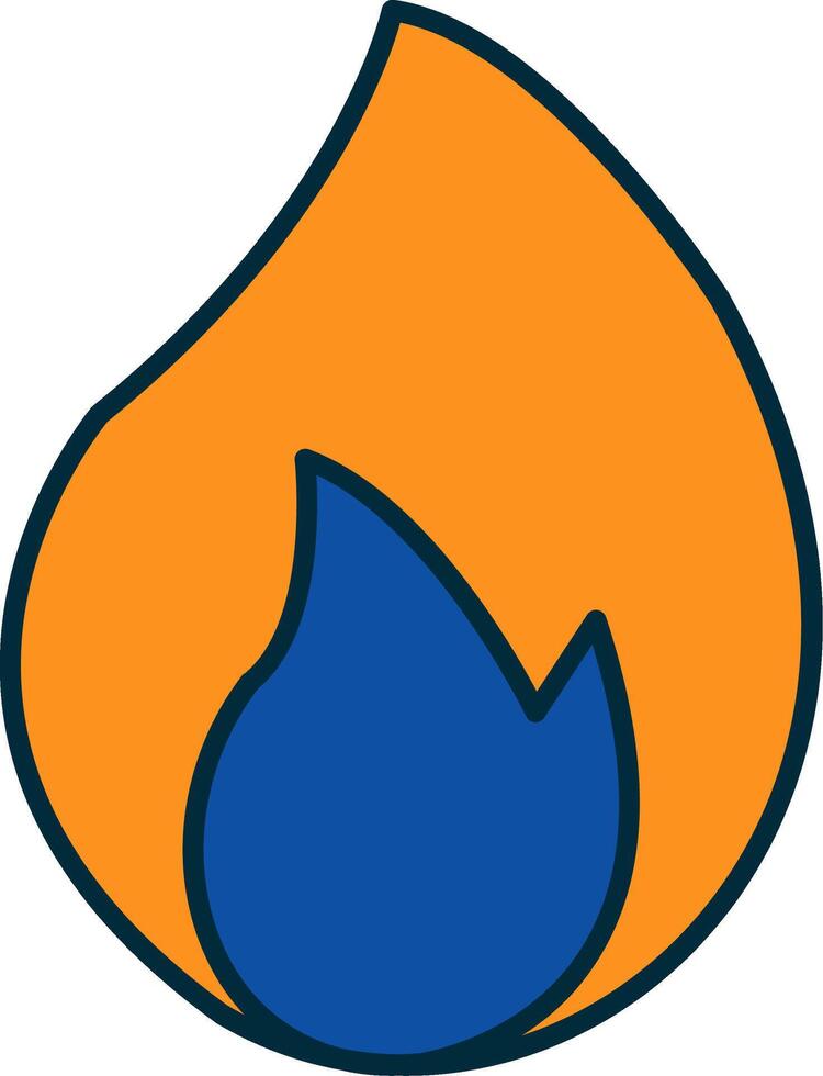 Burn Line Filled Two Colors Icon vector