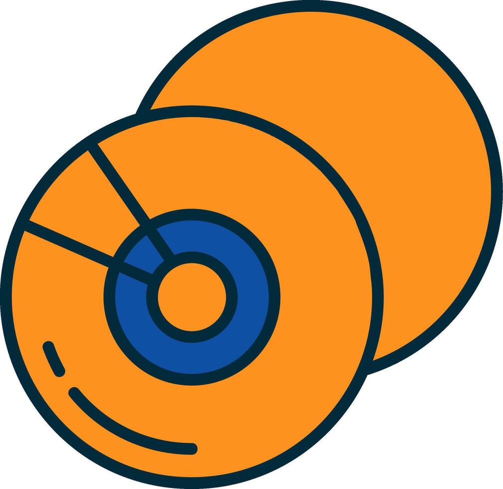 Compact Disk Line Filled Two Colors Icon vector