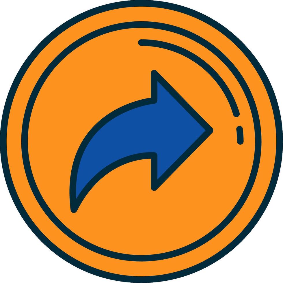 Forward Line Filled Two Colors Icon vector