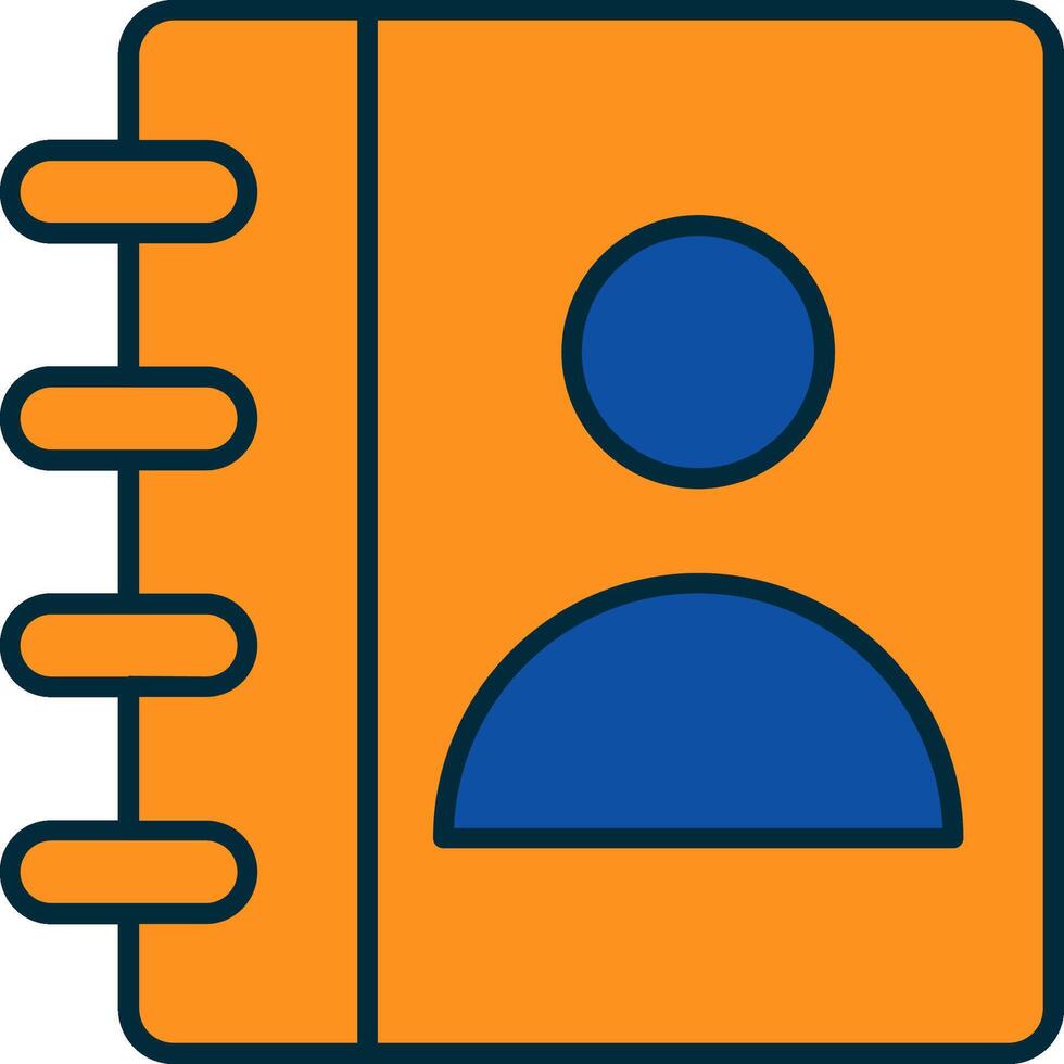 Contact Book Line Filled Two Colors Icon vector
