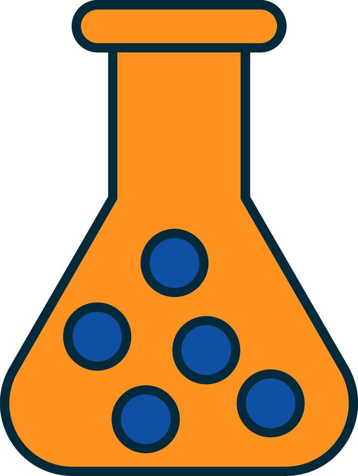 Flask Line Filled Two Colors Icon vector
