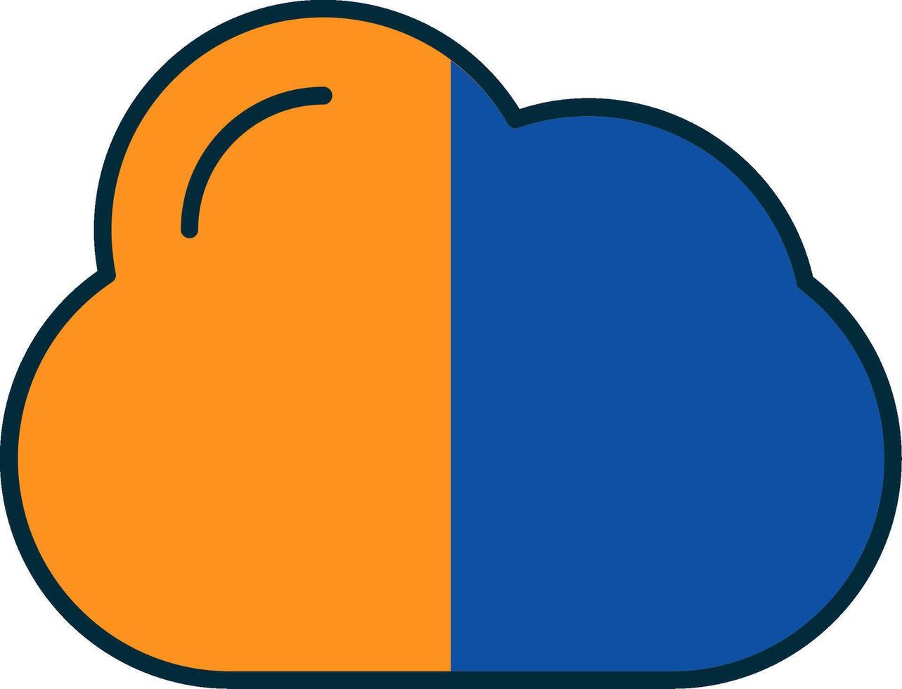 Cloud Line Filled Two Colors Icon vector