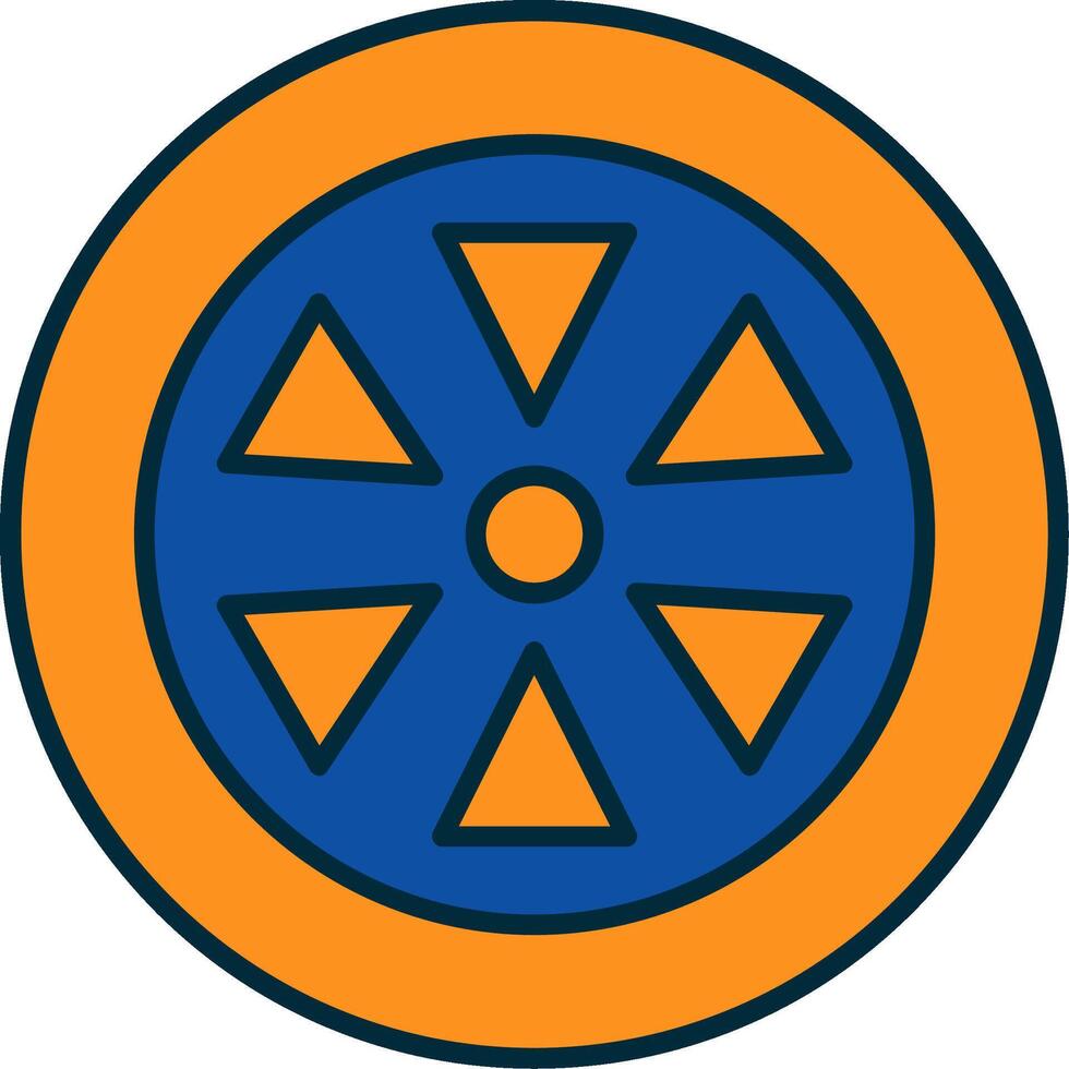 Wheel Line Filled Two Colors Icon vector