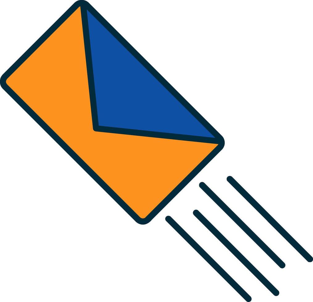 Express Mail Line Filled Two Colors Icon vector