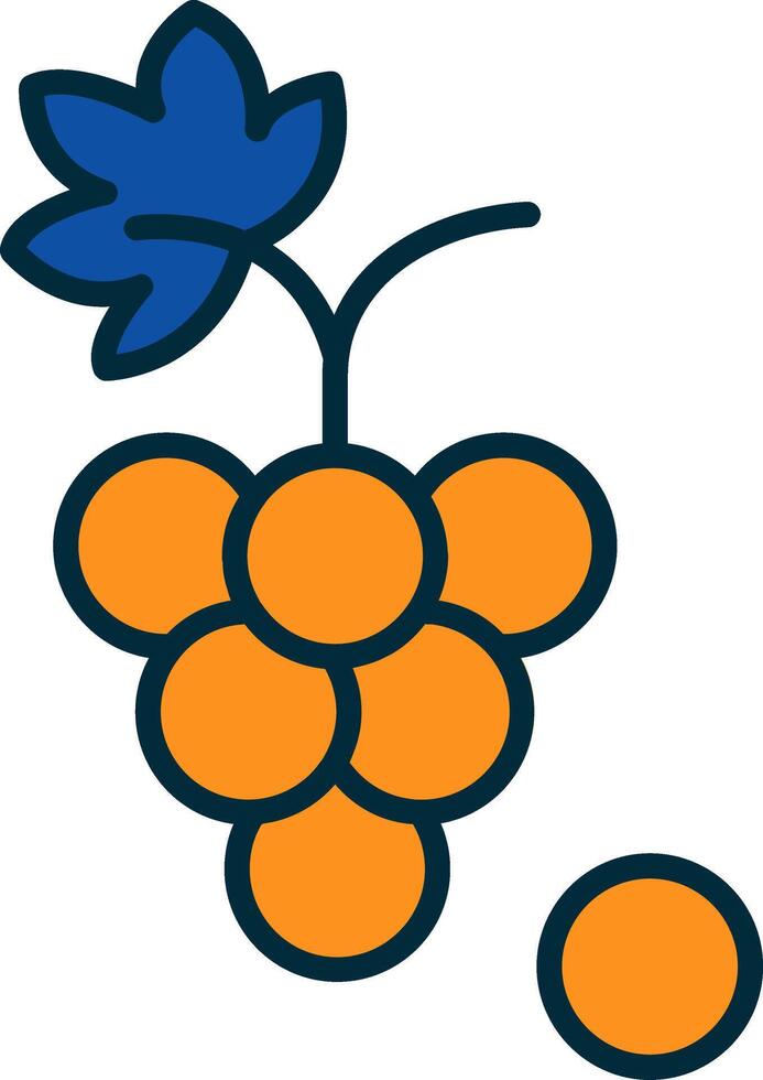 Grapes Line Filled Two Colors Icon vector