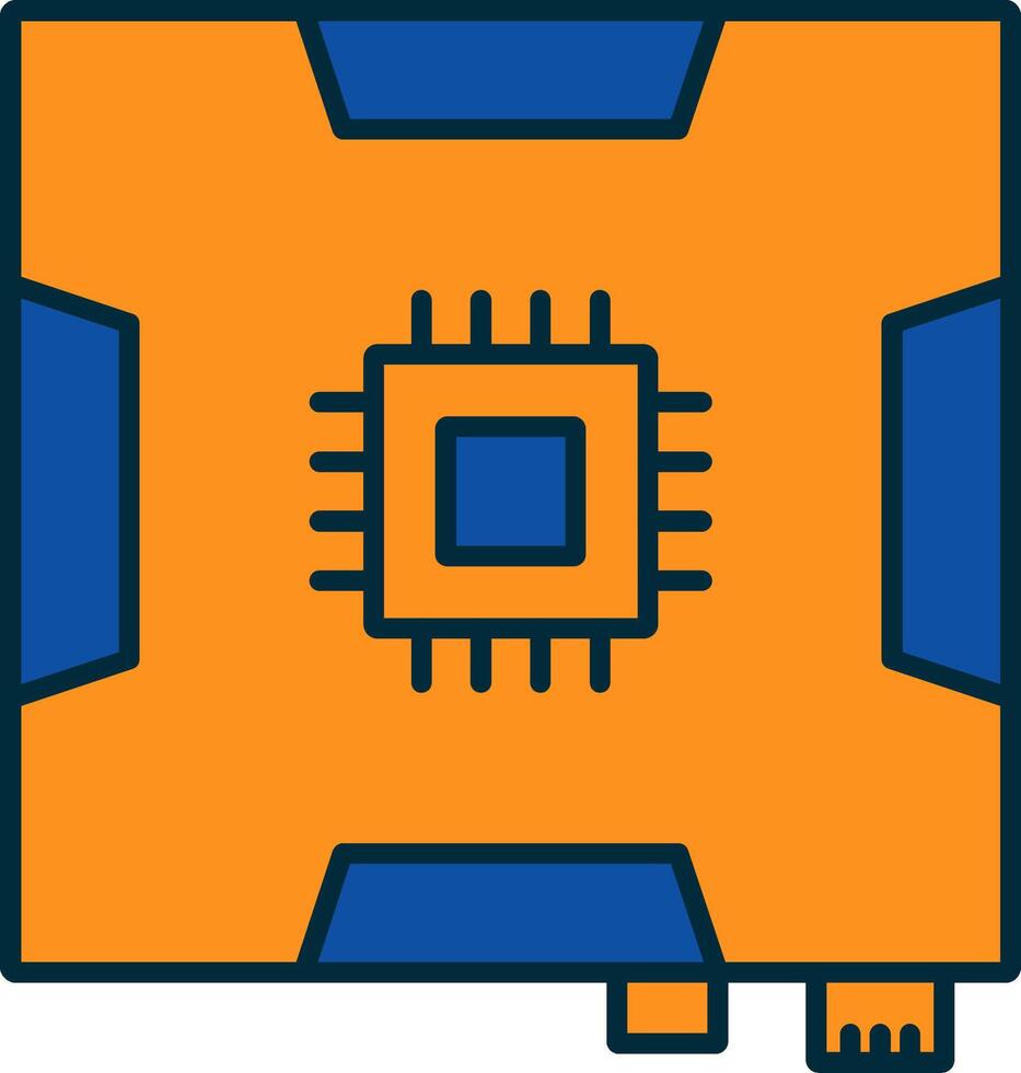 Motherboard Line Filled Two Colors Icon vector