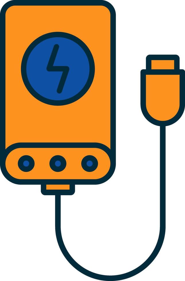 Power Bank Line Filled Two Colors Icon vector