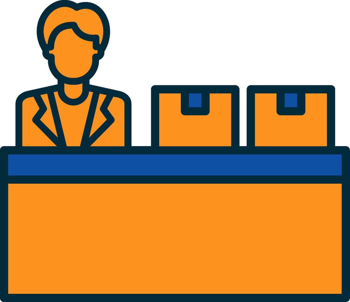 Checkin Line Filled Two Colors Icon vector