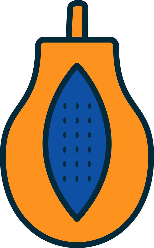 Papaya Line Filled Two Colors Icon vector