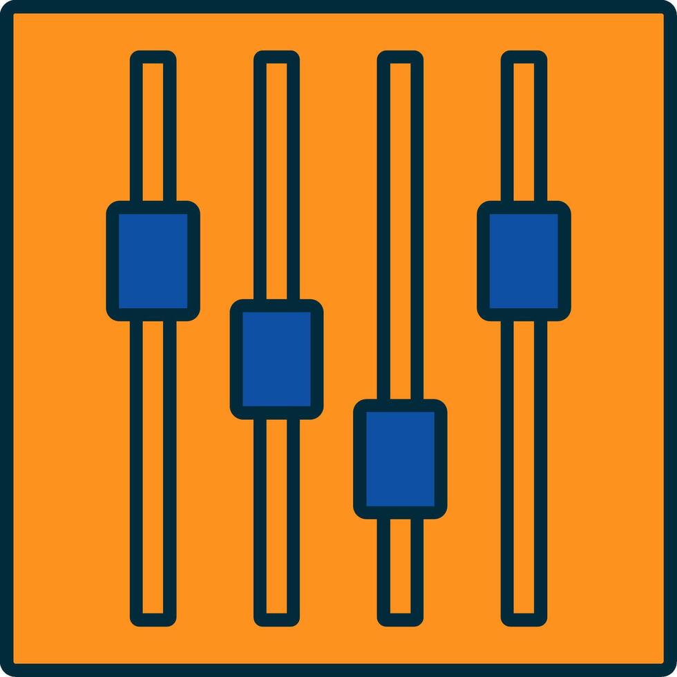 Faders Line Filled Two Colors Icon vector