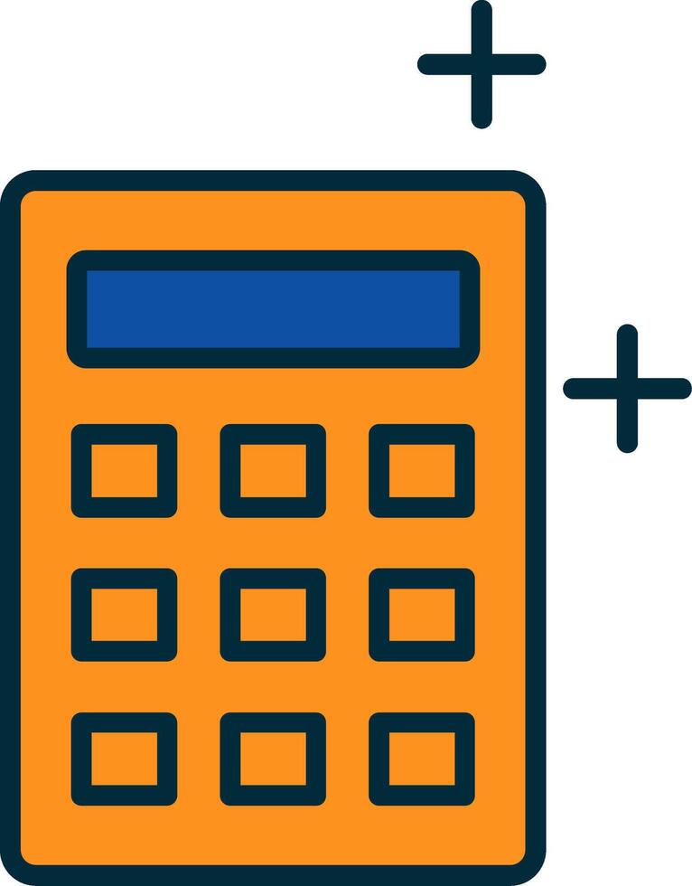 Calculator Line Filled Two Colors Icon vector