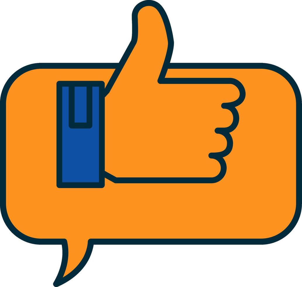 Positive Comment Line Filled Two Colors Icon vector