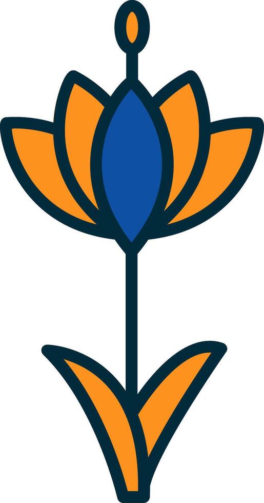 Saffron Line Filled Two Colors Icon vector