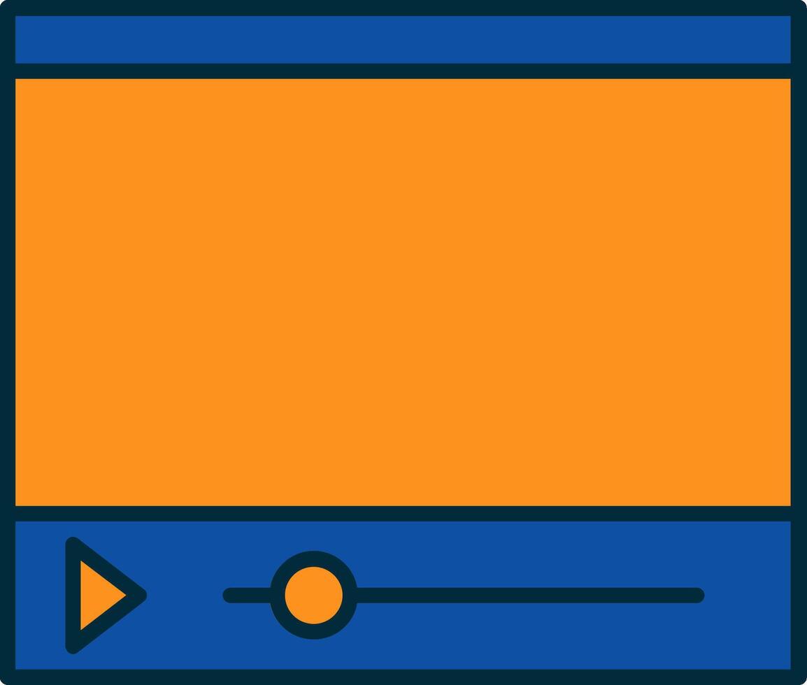 Online Streaming Line Filled Two Colors Icon vector