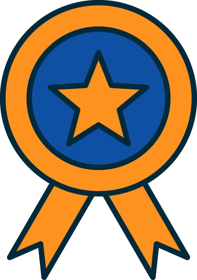 Badge Line Filled Two Colors Icon vector