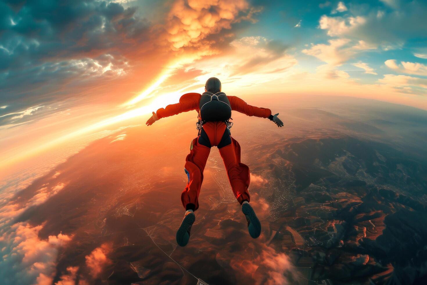 AI generated skydiving broll video and footage photo