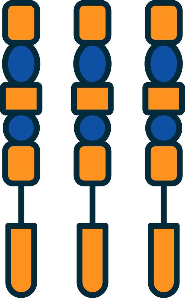 BBQ Stick Line Filled Two Colors Icon vector