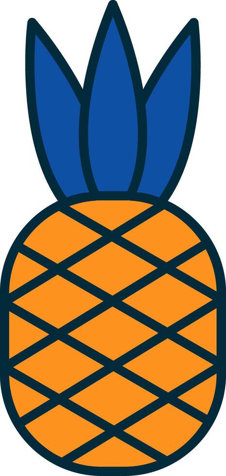Pineapple Line Filled Two Colors Icon vector