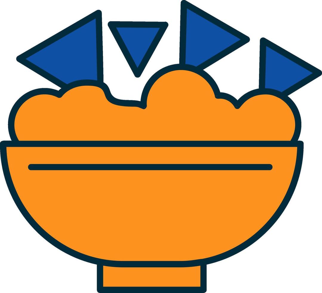 Nachos Line Filled Two Colors Icon vector