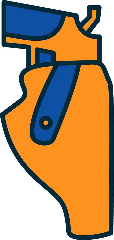 Pistol Holster Line Filled Two Colors Icon vector