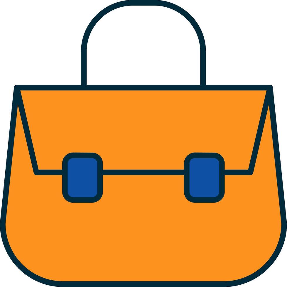Shoulder Bag Line Filled Two Colors Icon vector