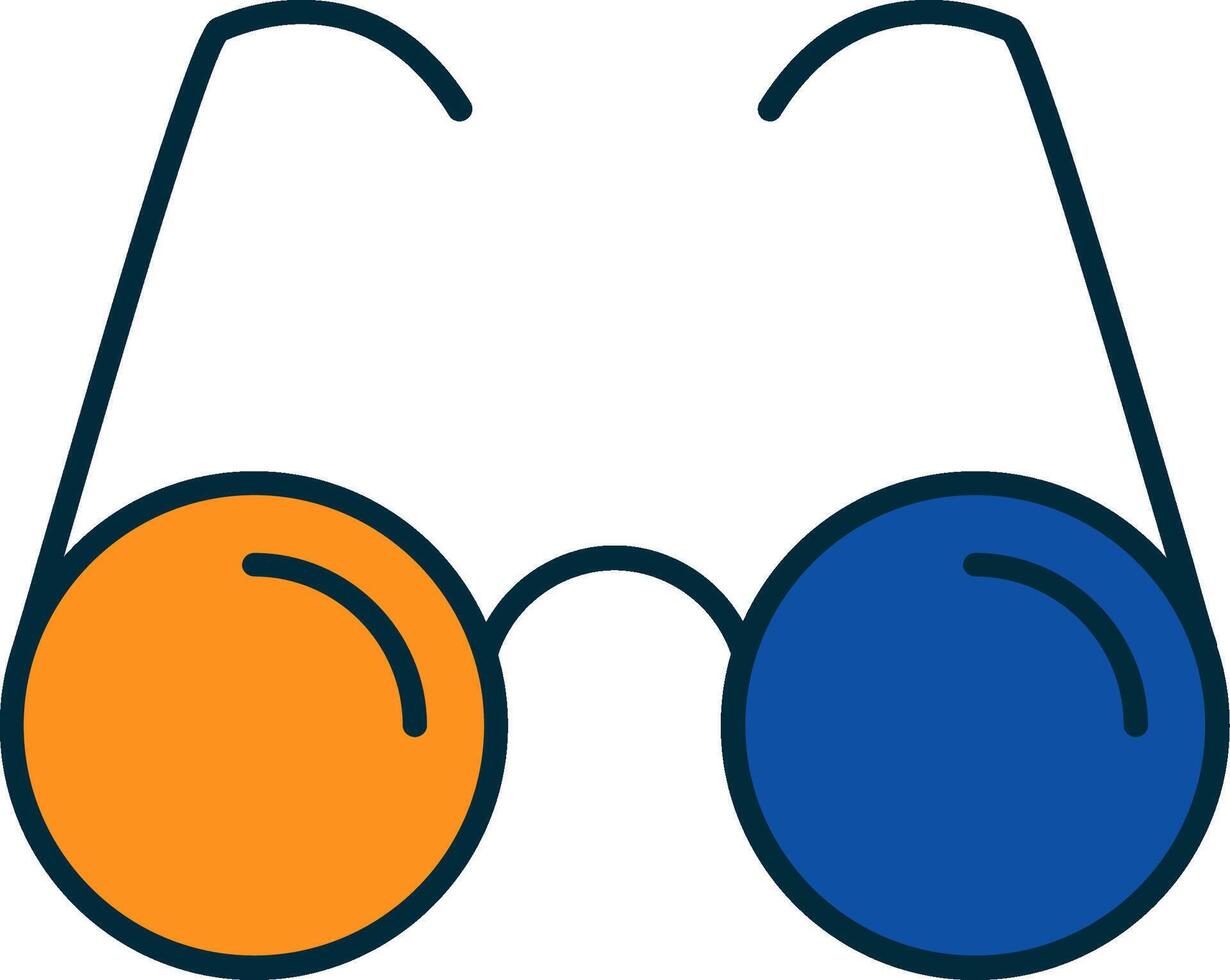 Reading Glasses Line Filled Two Colors Icon vector