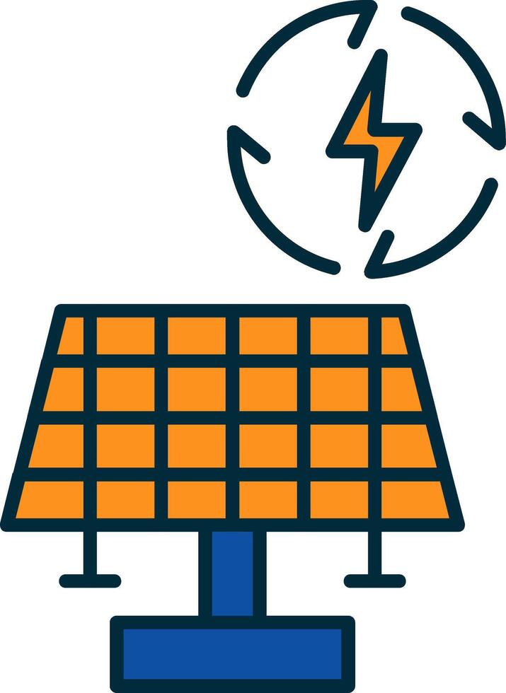 Renewable Energy Line Filled Two Colors Icon vector