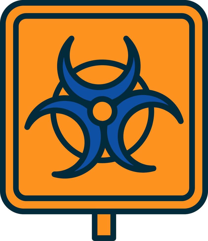 Biohazard Line Filled Two Colors Icon vector