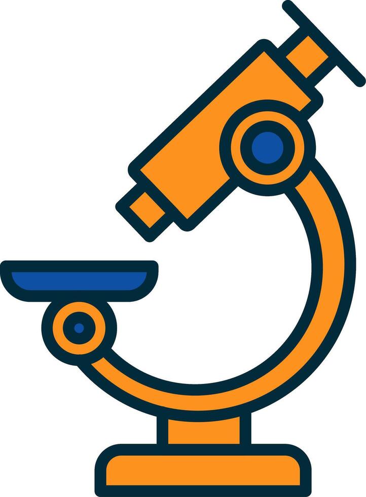 Microscope Line Filled Two Colors Icon vector