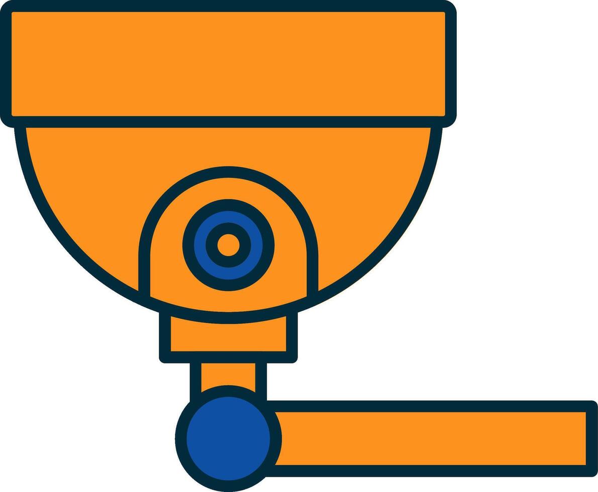 Security Camera Line Filled Two Colors Icon vector