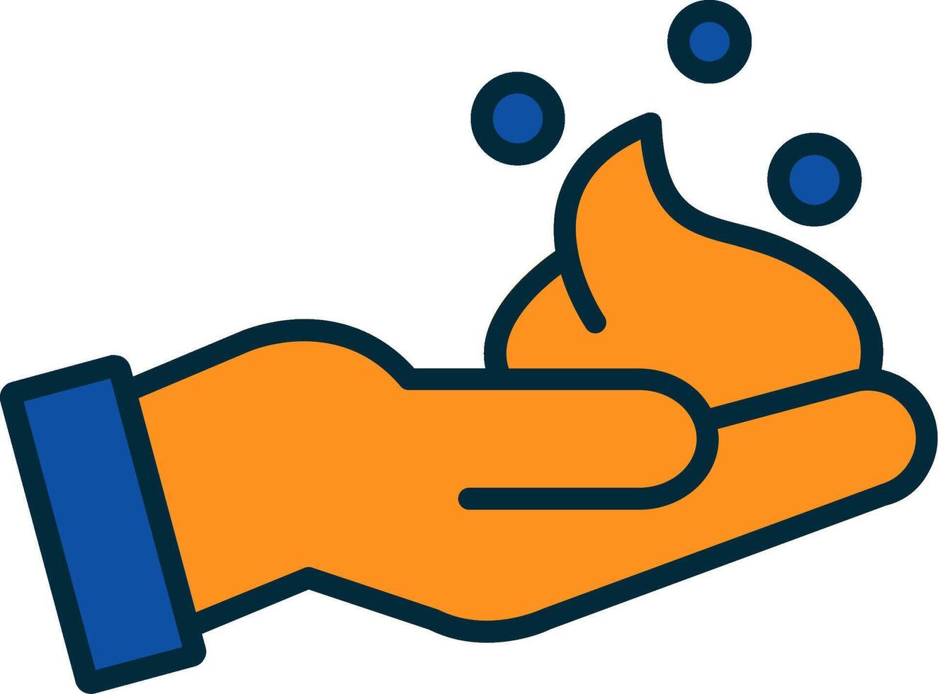 Foam Hand Line Filled Two Colors Icon vector