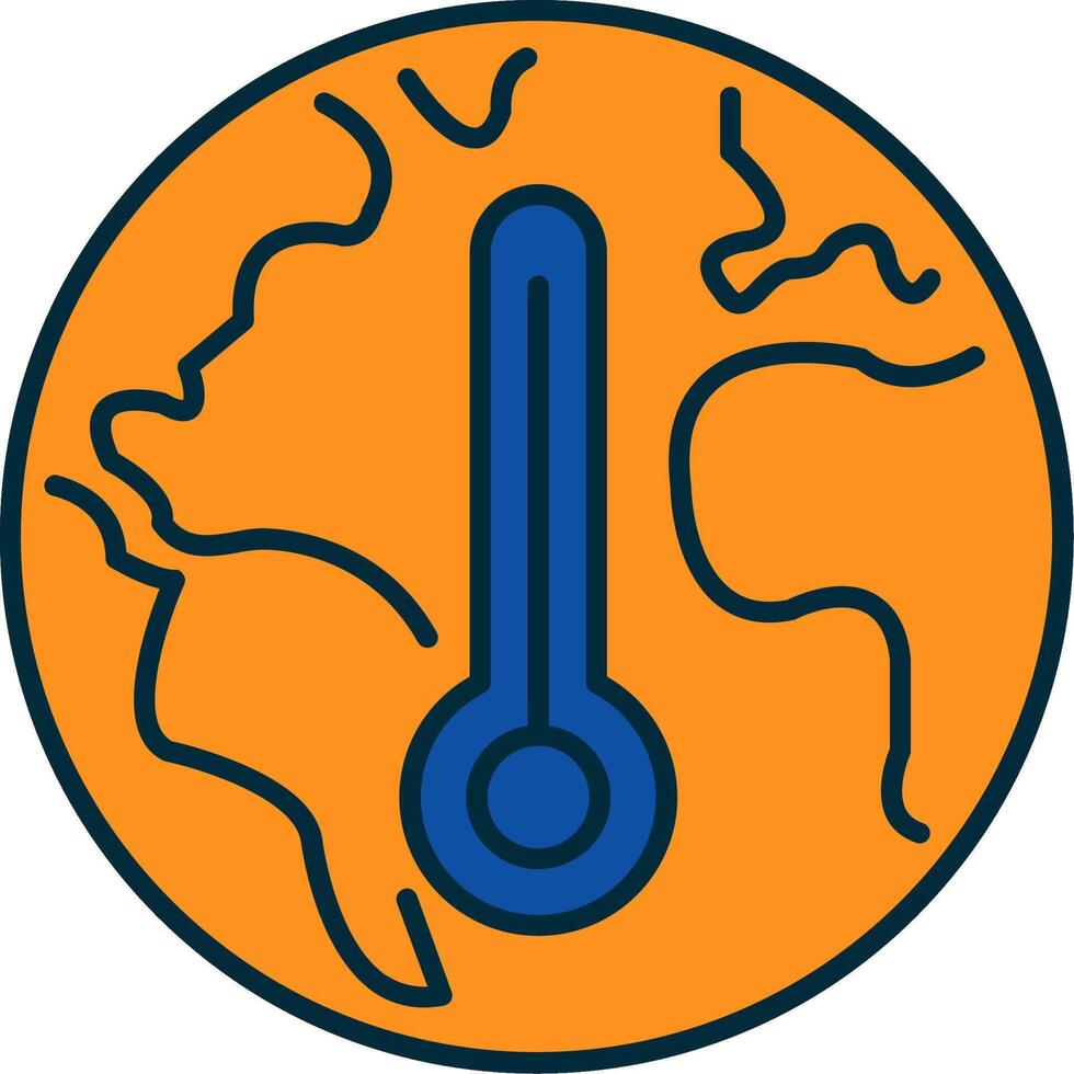 Climate Change Line Filled Two Colors Icon vector