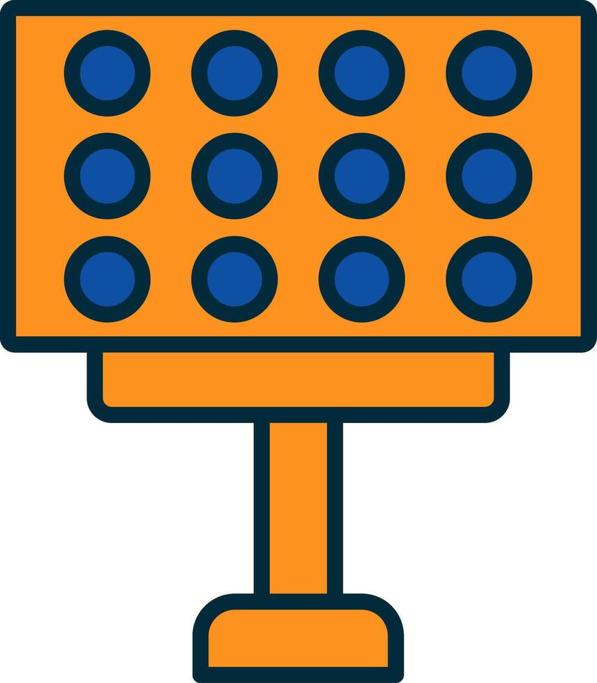 Stadium Lights Line Filled Two Colors Icon vector