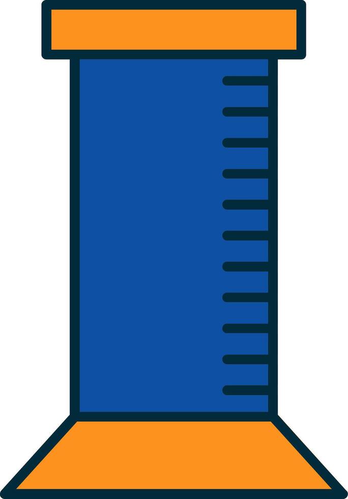 Graduated Cylinder Line Filled Two Colors Icon vector
