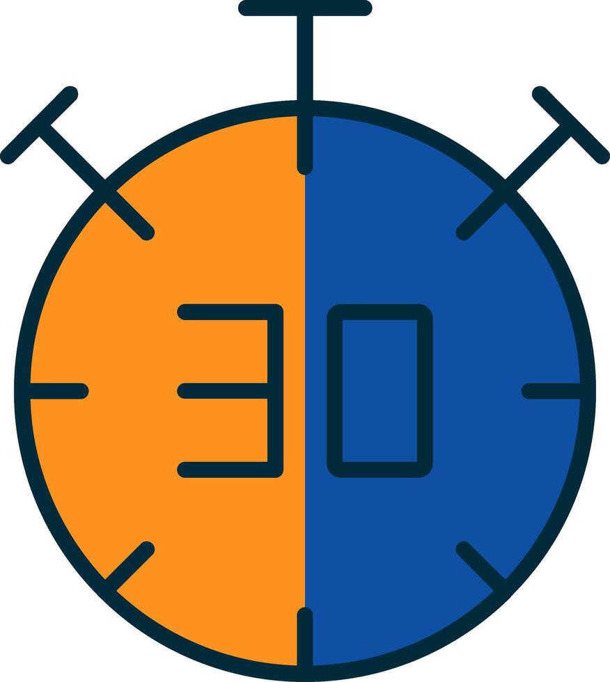 Half Time Line Filled Two Colors Icon vector