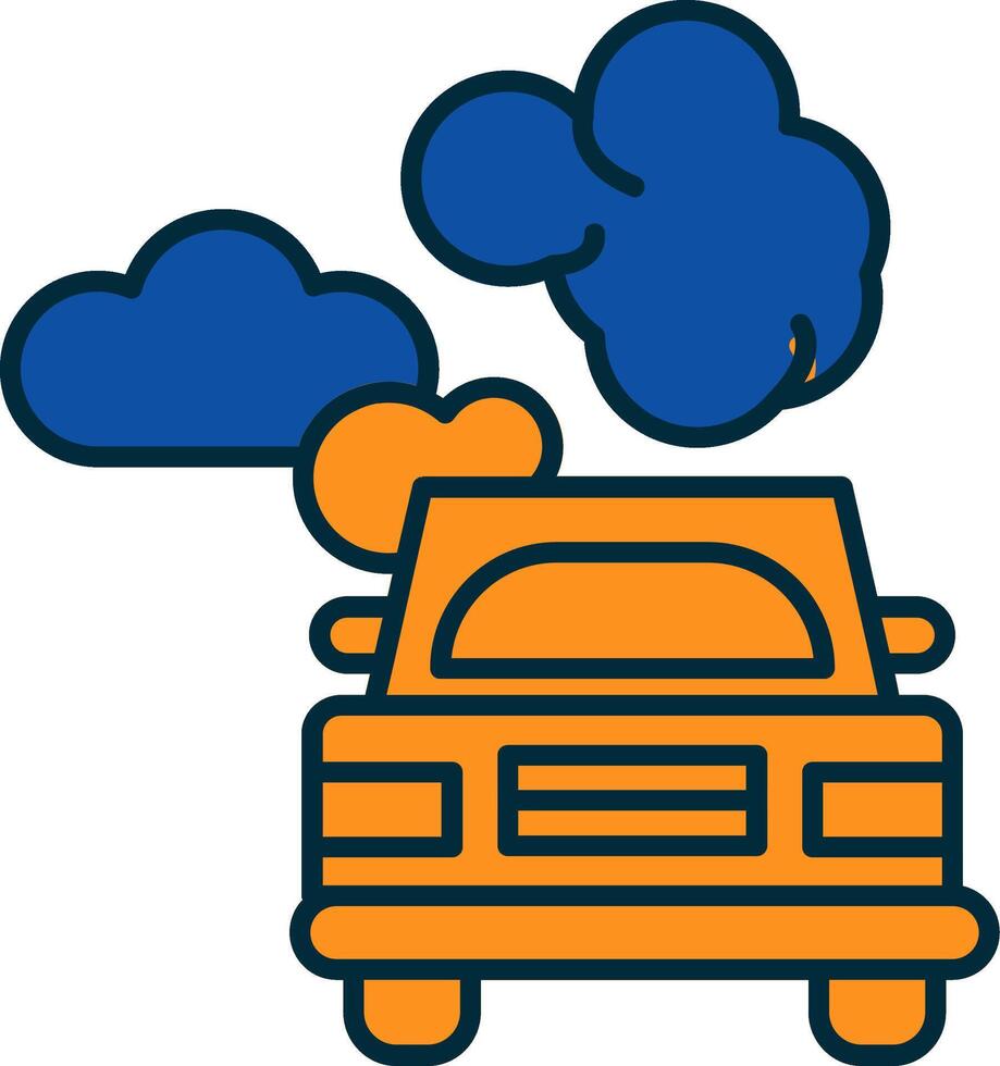 Car Pollution Line Filled Two Colors Icon vector