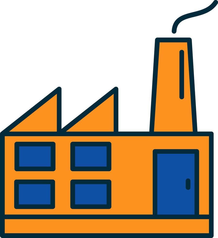 Factory Line Filled Two Colors Icon vector