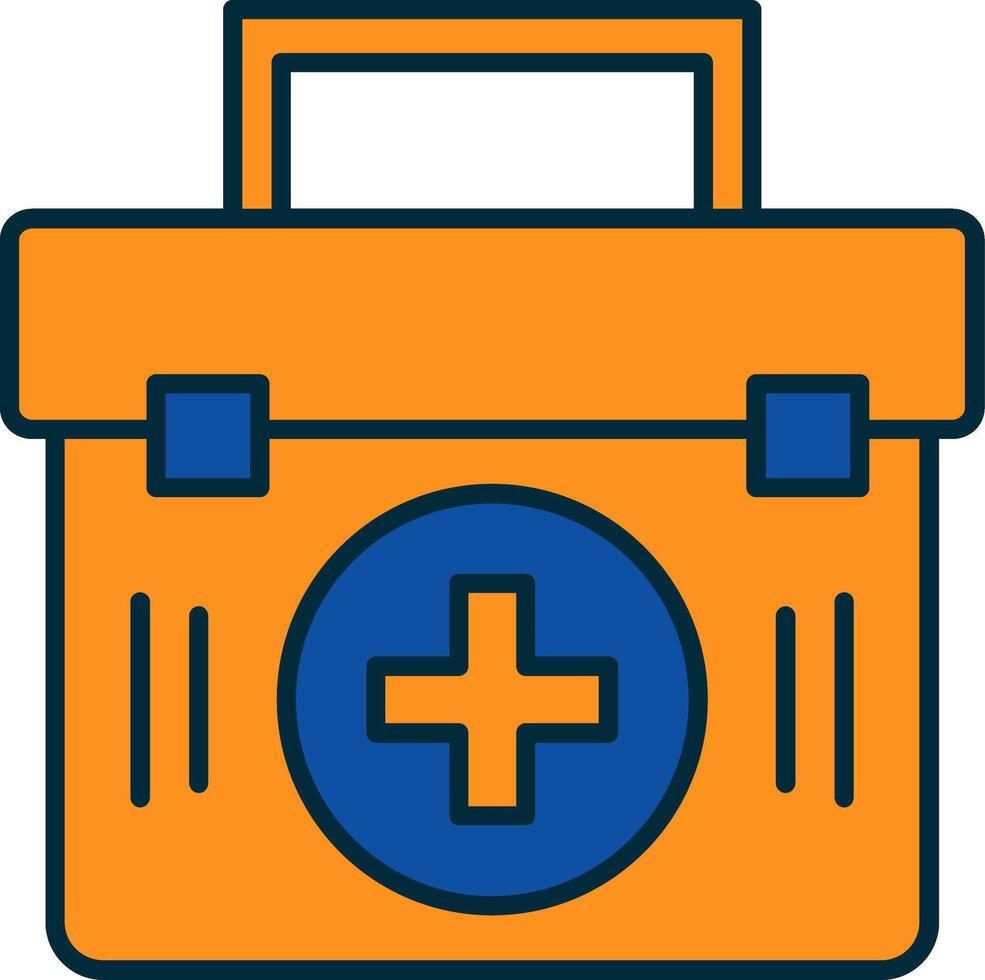 First Aid Kit Line Filled Two Colors Icon vector