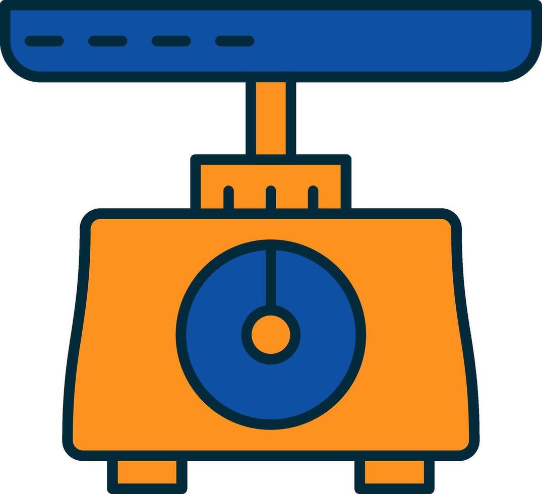 Weighing Scale Line Filled Two Colors Icon vector