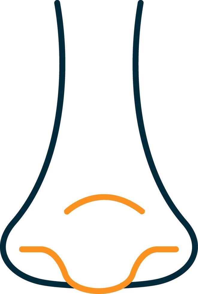 Rhinology Line Filled Two Colors Icon vector