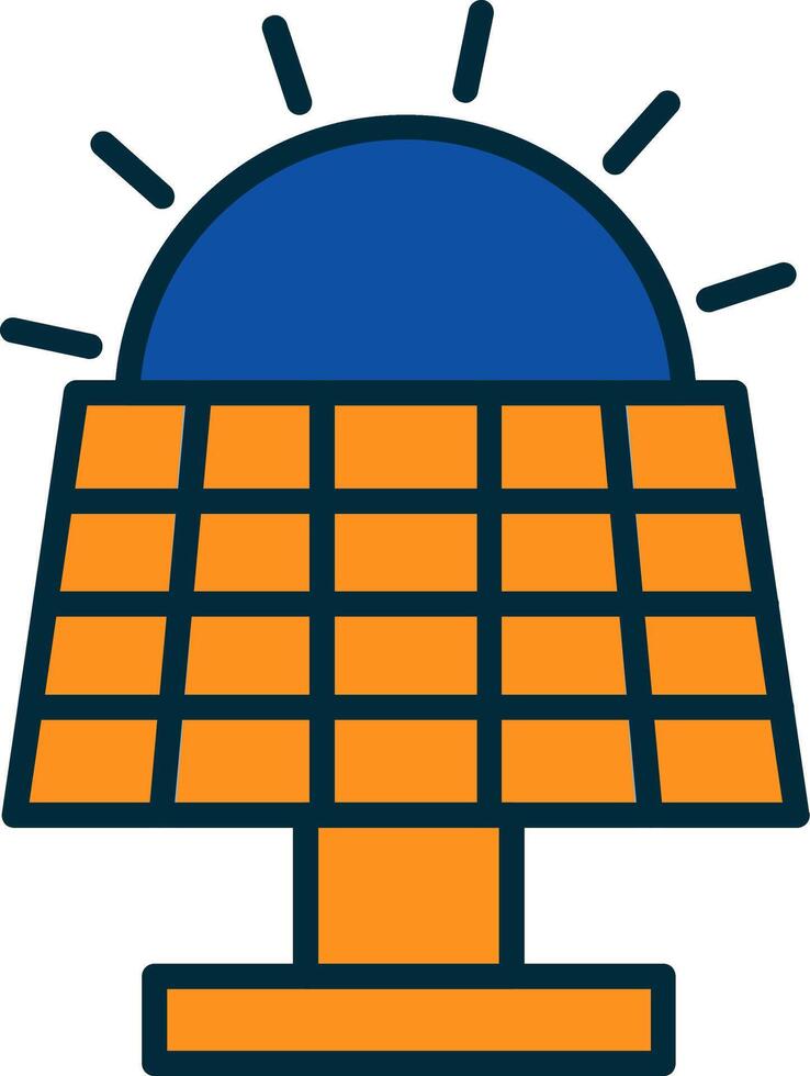 Solar Panel Line Filled Two Colors Icon vector