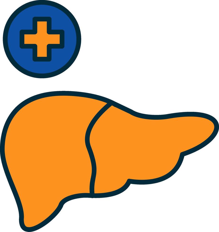 Liver Line Filled Two Colors Icon vector