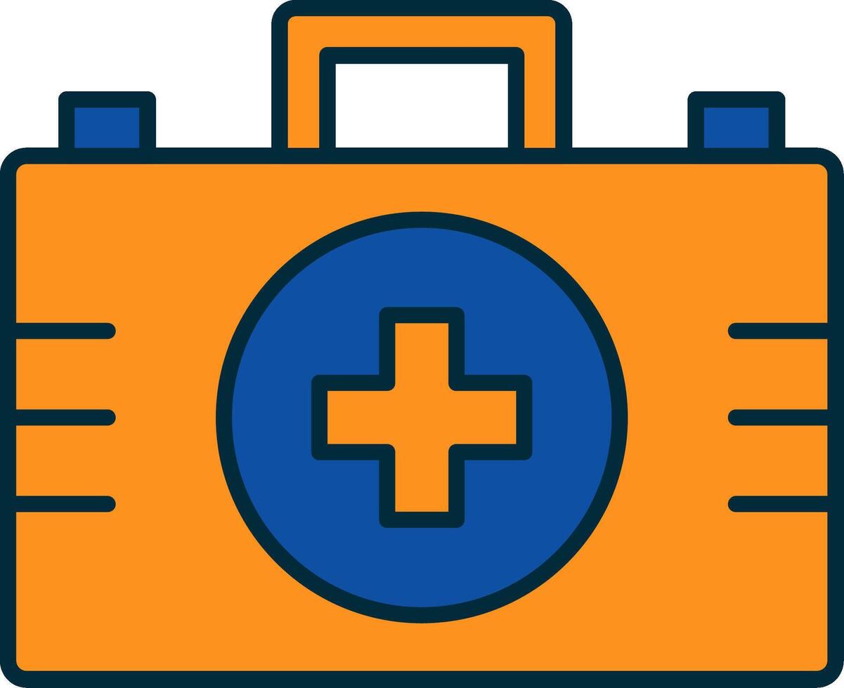 First Aid Kit Line Filled Two Colors Icon vector